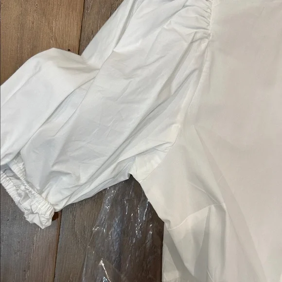 1. State Cream Short Sleeve Blouse with Button Detail - Picture 5 of 8